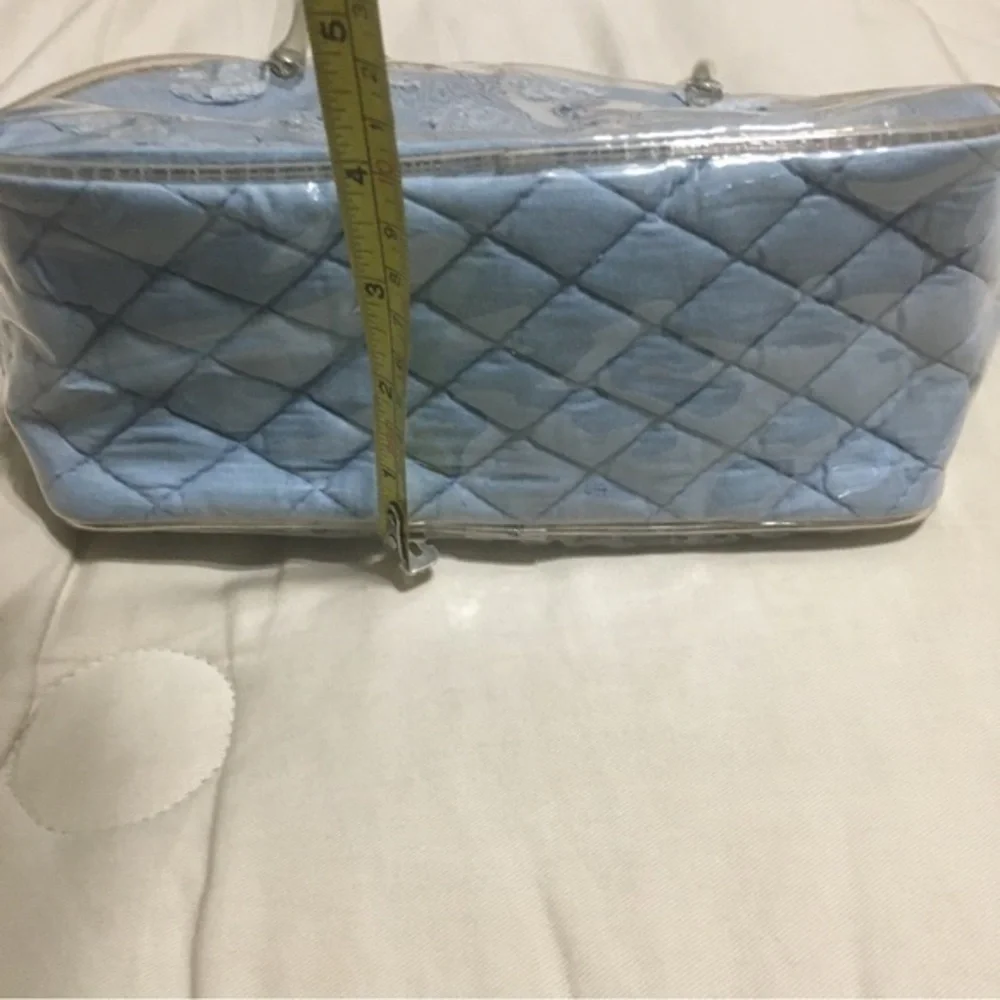 Cosmetics pouch blue and clear